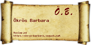 Ökrös Barbara névjegykártya