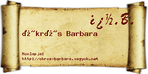 Ökrös Barbara névjegykártya