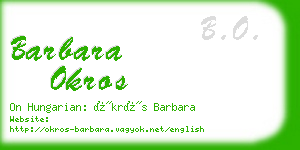 barbara okros business card